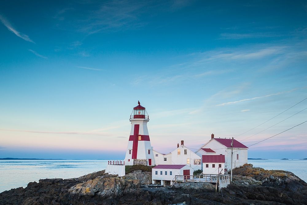 Art Print: Canada-New Brunswick-Campobello Island-Head Harbour Lightstation lighthouse-dusk