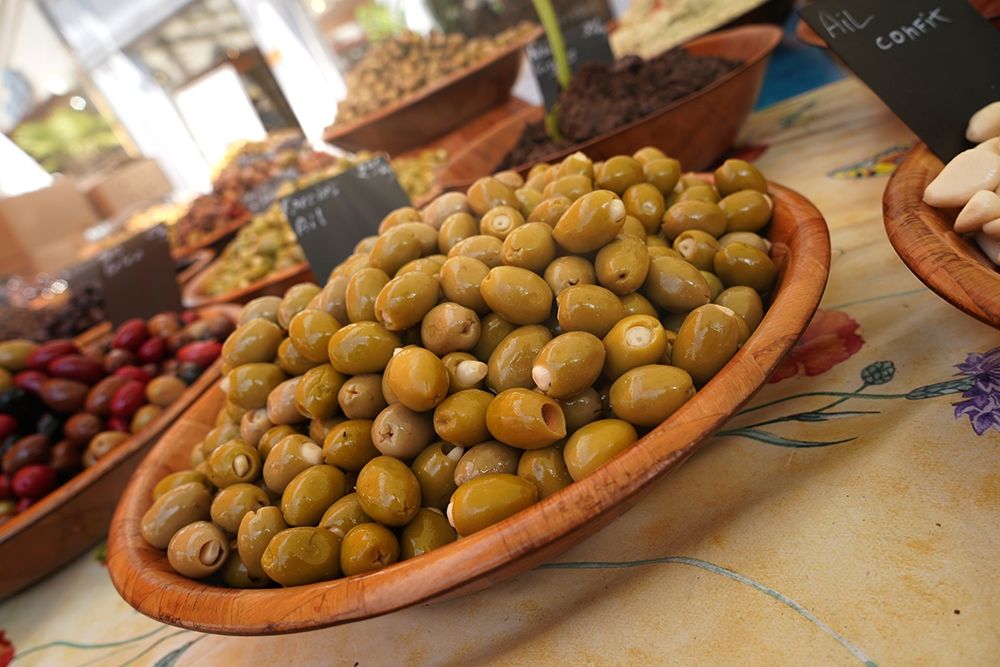 Art Print: Olives in the Sunday market in Beaune-France
