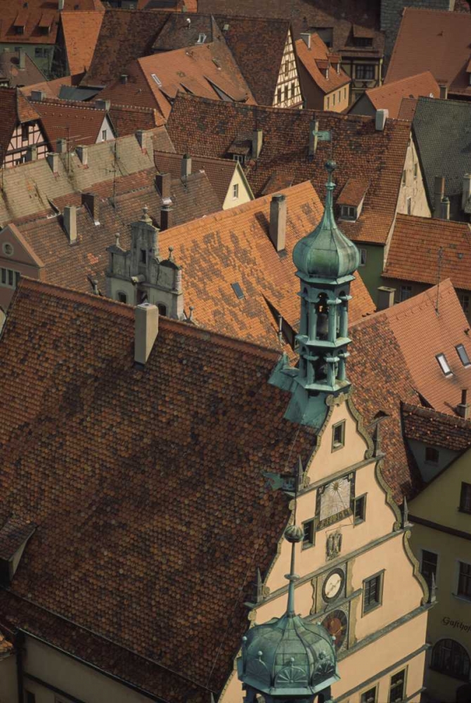 Art Print: Germany, Rothenburg, Overview of rooftops