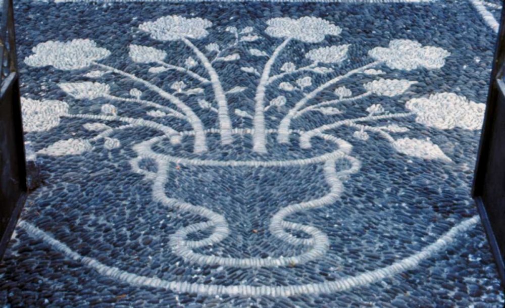 Wall Art Painting id:131335, Name: Greece, Santorini Pebble floral decoration, Artist: Noble Gardner, Nancy