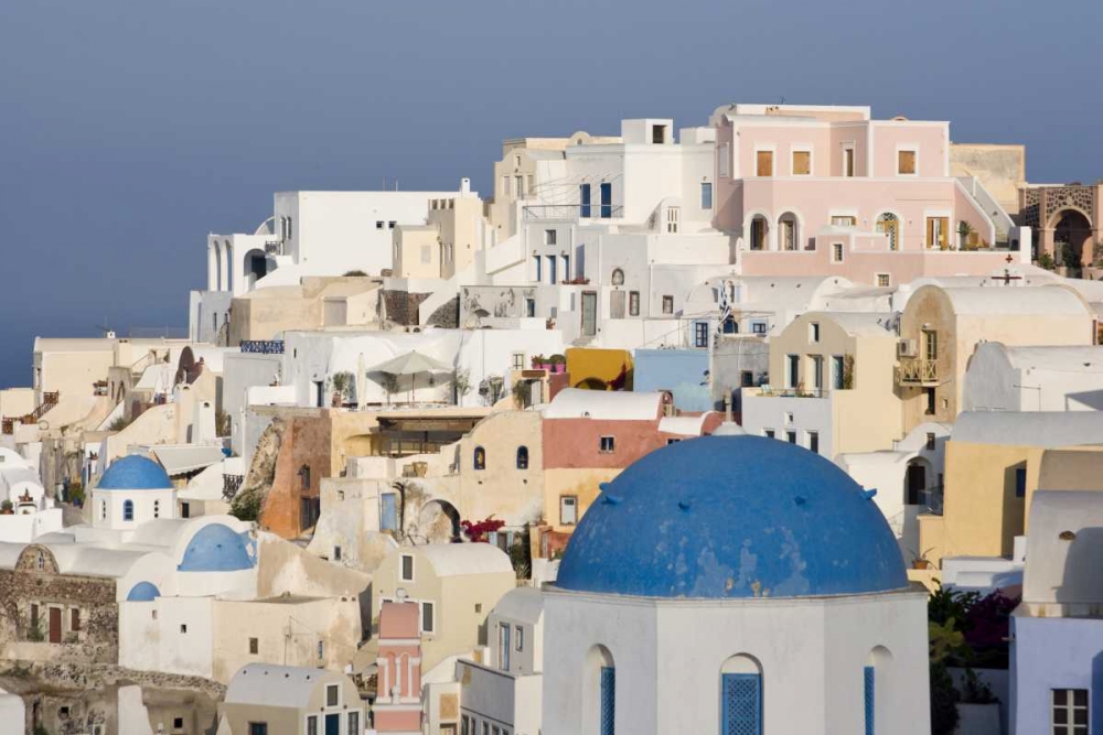 Art Print: Greece, Santorini, Thira, Oia City Overlook