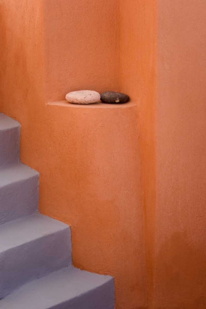 Wall Art Painting id:136316, Name: Greece, Santorini, Oia Rock decor by stairs, Artist: Young, Bill