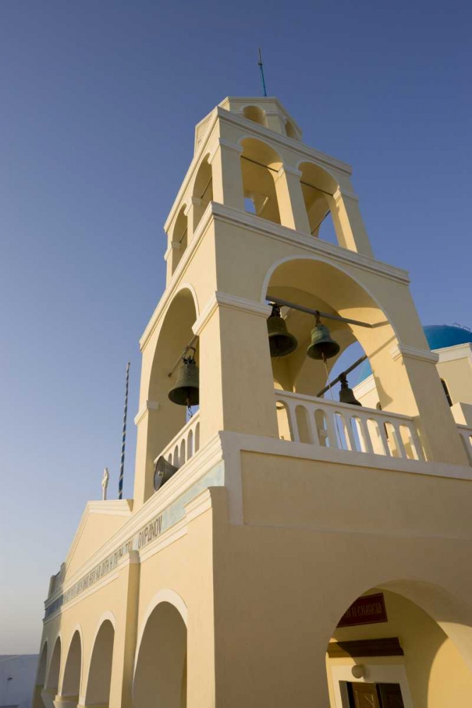 Art Print: Greece, Santorini, Oia Bell tower of a church