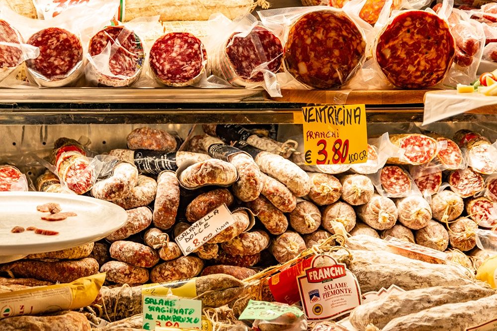 Art Print: Italy-Rome Piazza della Rotunda-meat at Salami Antica