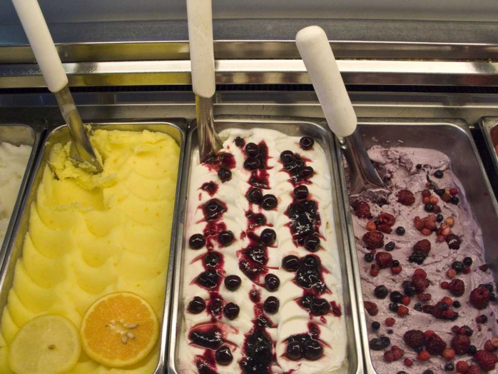 Art Print: Italy, Positano Gelato or Italian ice cream