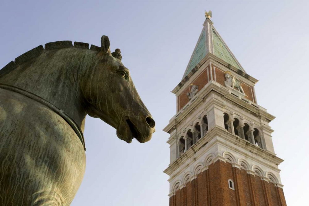 Art Print: Italy, Venice San Marco Horse and Campanile