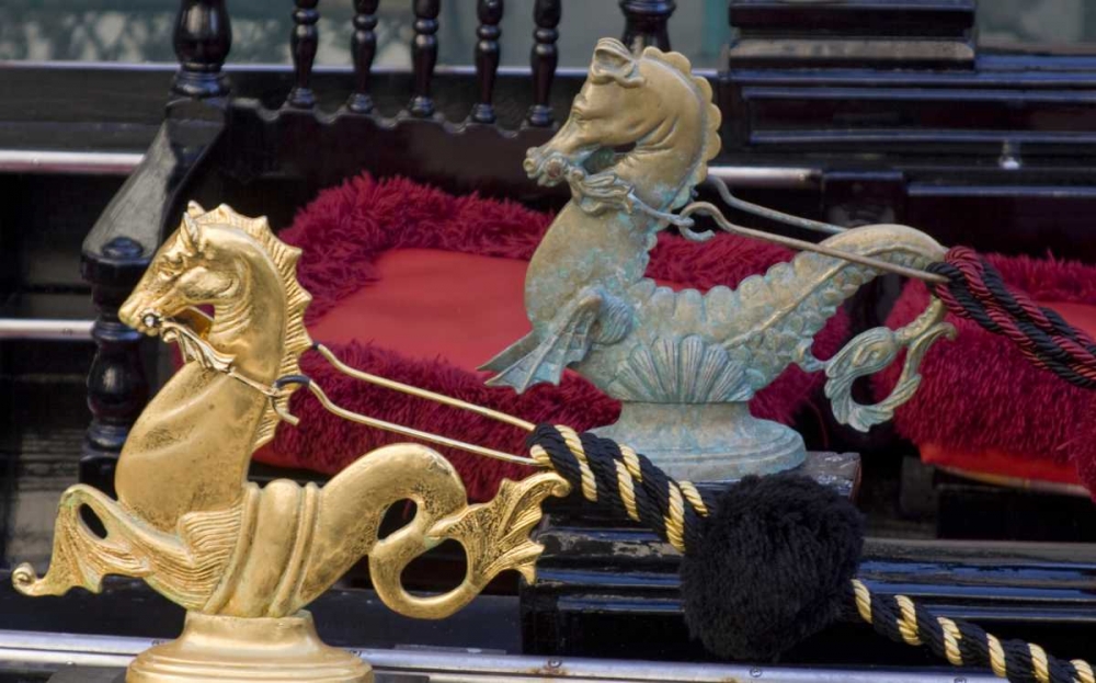 Art Print: Italy, Venice Ornate holders for docking ropes