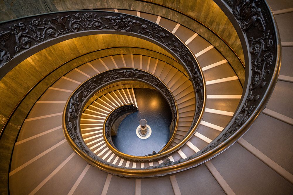 Art Print: Europe-Italy-Rome-Bramante Stairwell at the Vatican Museum