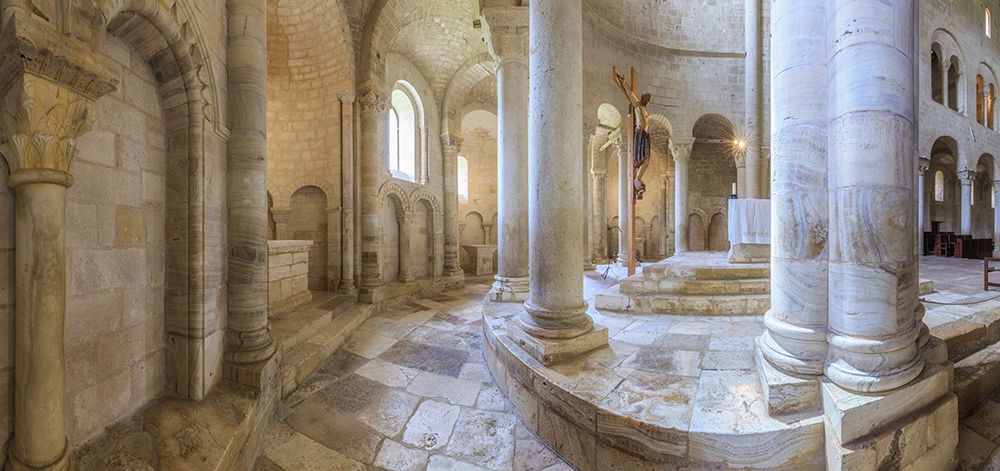 Art Print: Europe-Italy-Tuscany-Interior of San Antimo Abbey