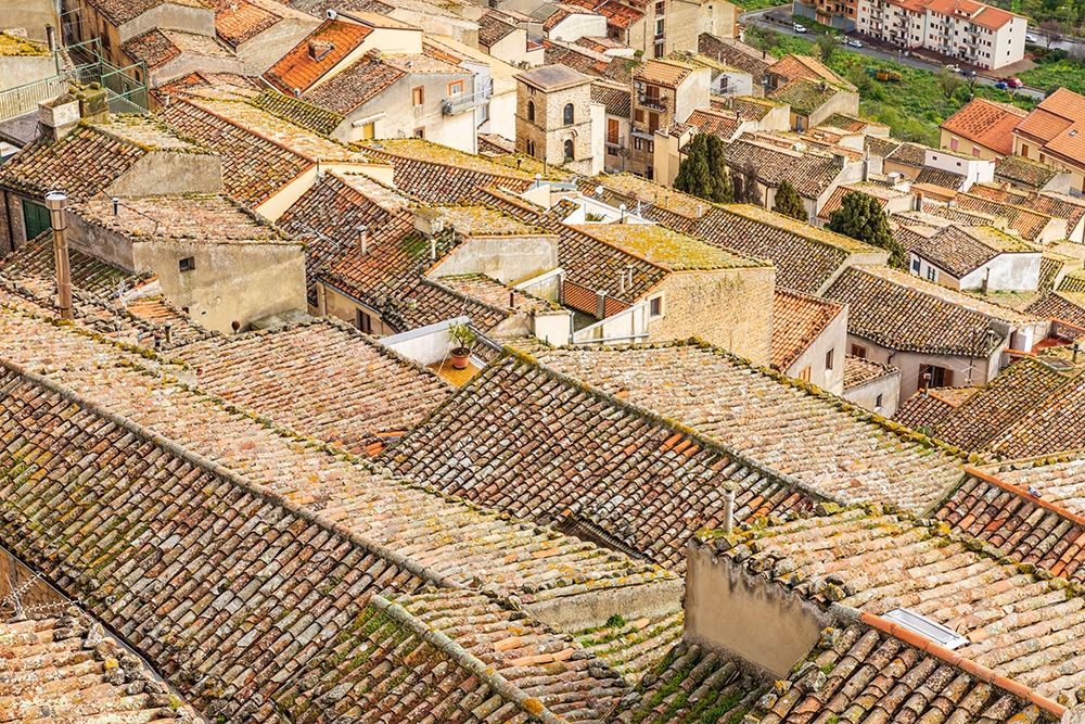 Wall Art Painting id:402901, Name: Palermo Province-Gangi View over the rooftops in the town of Gangi in the mountains of Sicily, Artist: Wilson, Emily