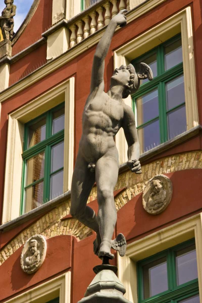 Wall Art Painting id:133505, Name: Poland, Gdansk Statue in Main Town Square, Artist: Ross, Nancy ,  Steve