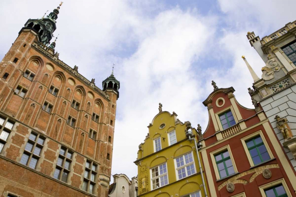 Wall Art Painting id:133497, Name: Poland, Gdansk Town Hall and rooflines, Artist: Ross, Nancy ,  Steve