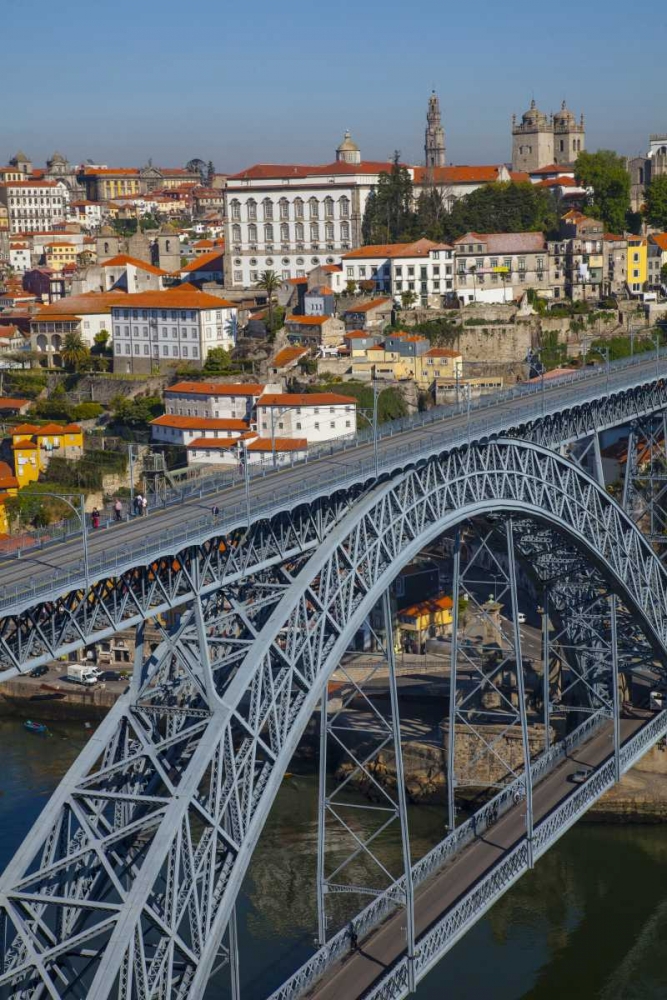 Art Print: Portugal, Porto Dom Luis I Bridge and cityscape