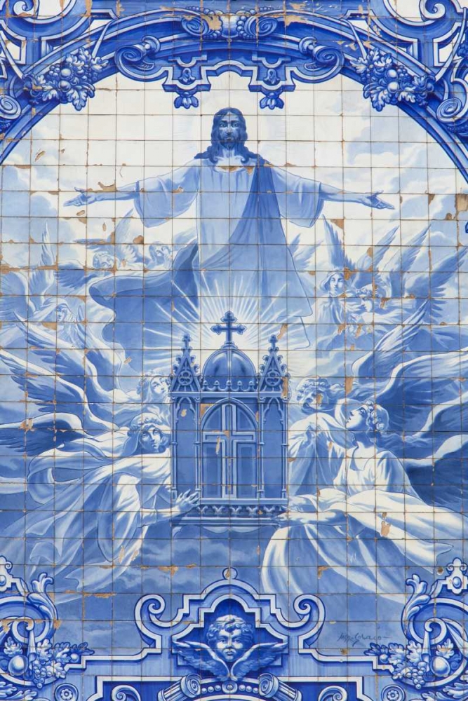 Art Print: Portugal, Porto Mosaic at Santo Ildefonso Church