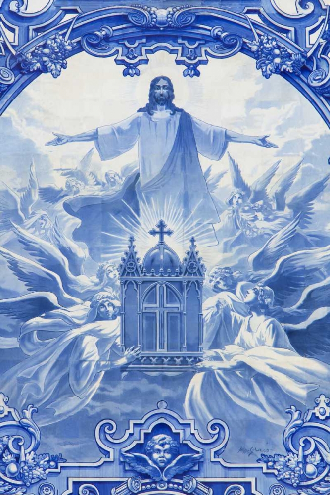 Wall Art Painting id:136639, Name: Portugal, Porto Ildefonso Church Mosaic, Artist: Zuckerman, Jim