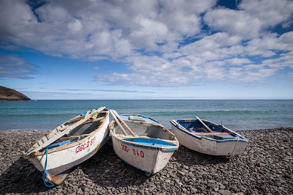 Art Print: Spain-Canary Islands-Fuerteventura Island-Pozo Negro-fishing boats