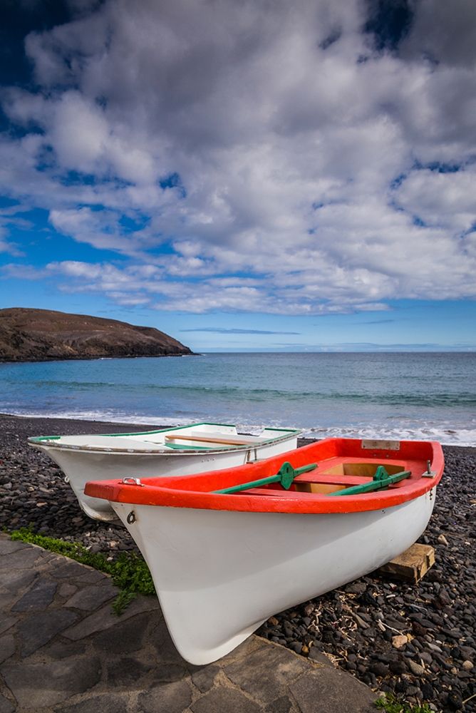 Art Print: Spain-Canary Islands-Fuerteventura Island-Pozo Negro-fishing boats