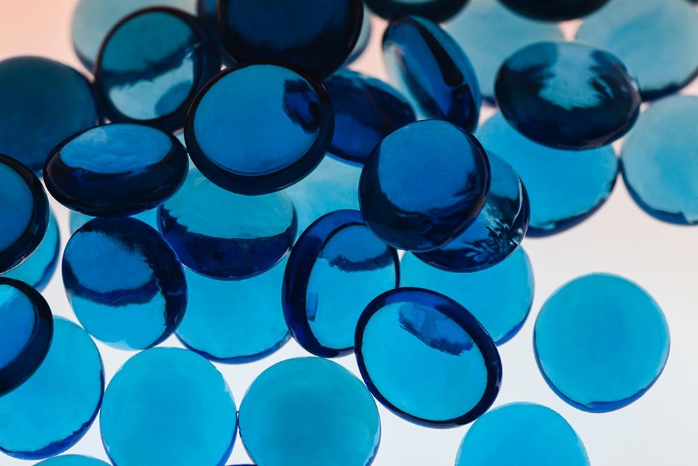 Art Print: Glass Pebbles with light