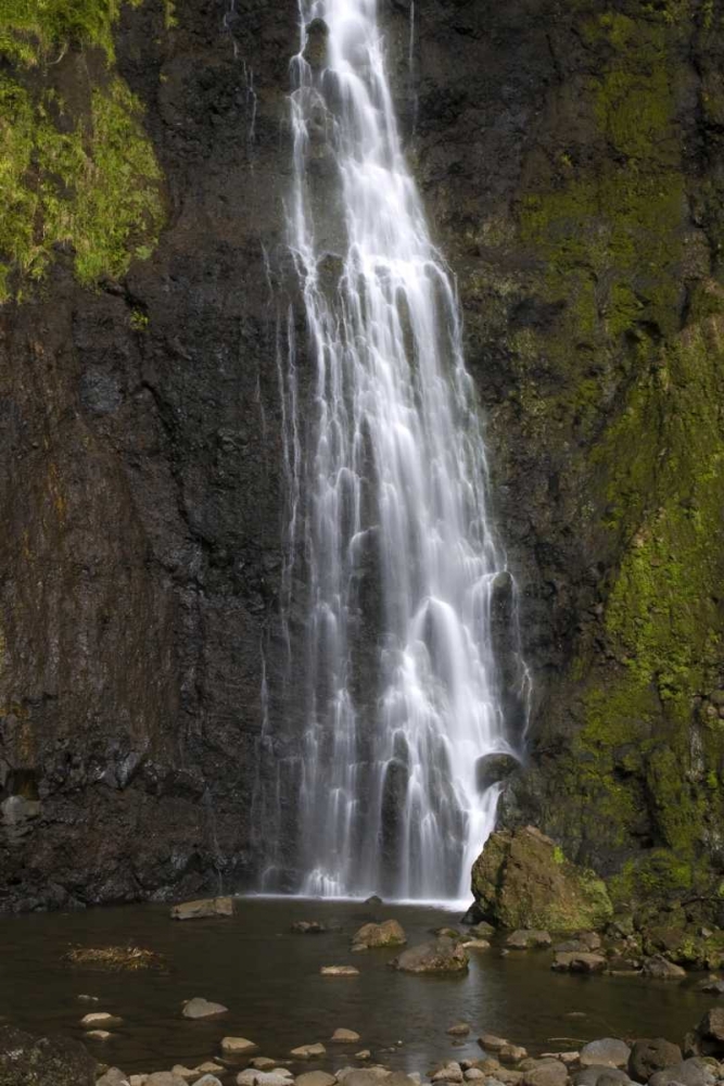 Wall Art Painting id:130247, Name: French Polynesia, Tahiti Waterfall ove cliff, Artist: Kaveney, Wendy
