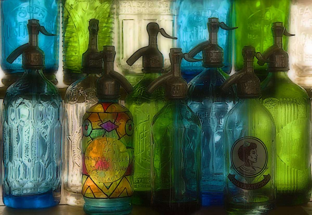 Art Print: Argentina, Buenos Aires Glass soda bottles