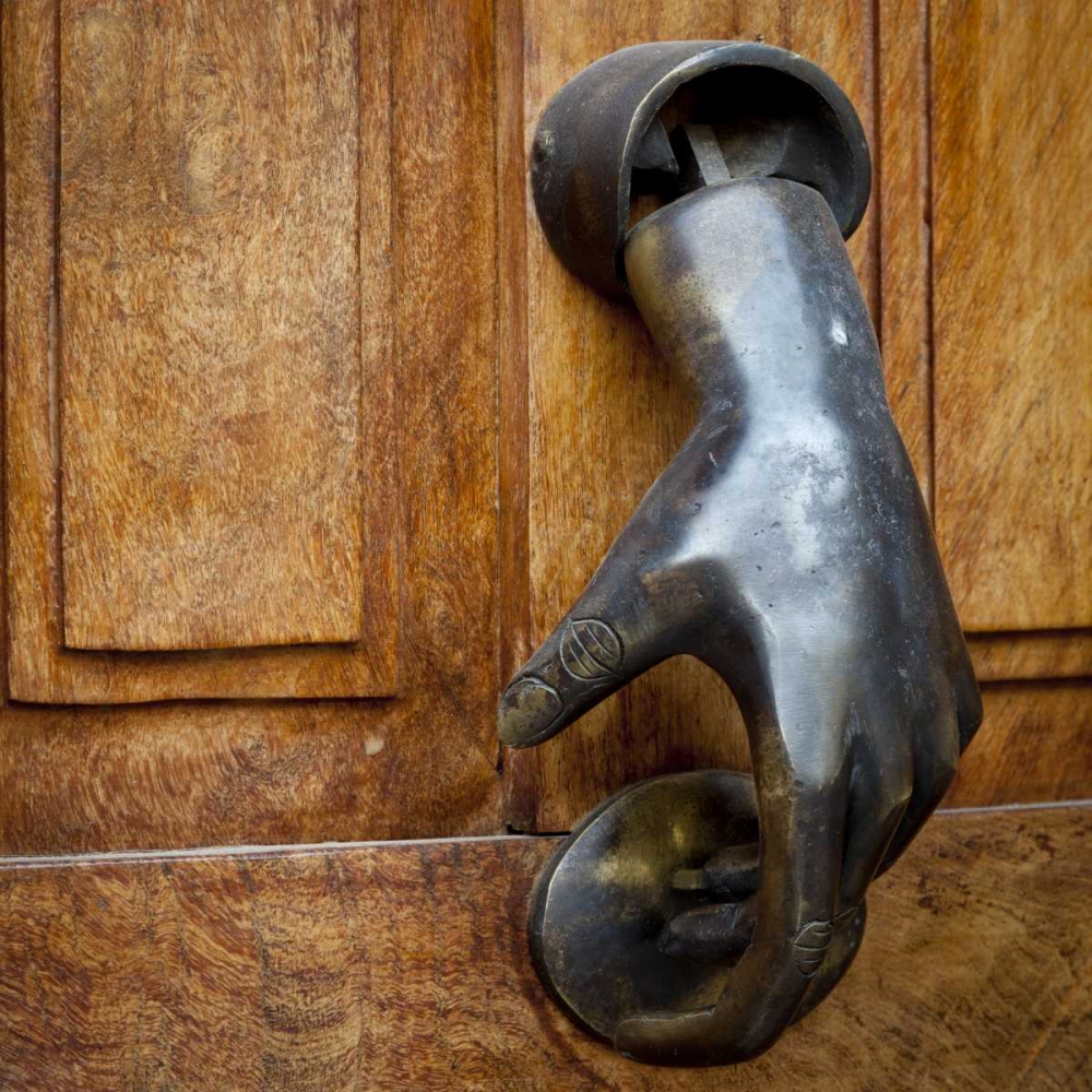 Art Print: Mexico Detail of a door and door knocker