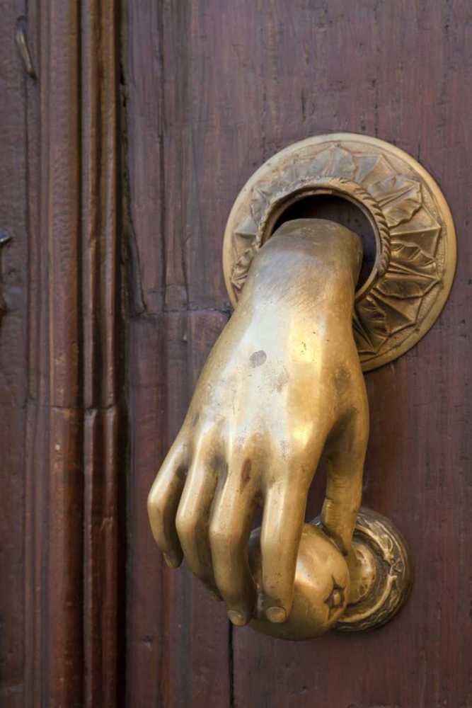 Art Print: Mexico Detail of a door and door knocker