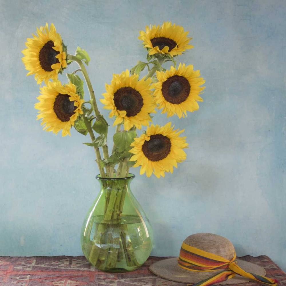 Wall art: Mexico Sunflowers in vase on table, by Paulson, Don