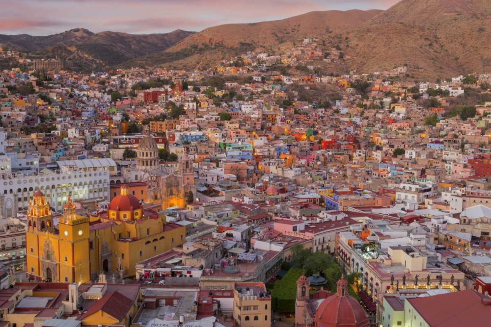 Art Print: Mexico, Guanajuato Panoramic overview of city