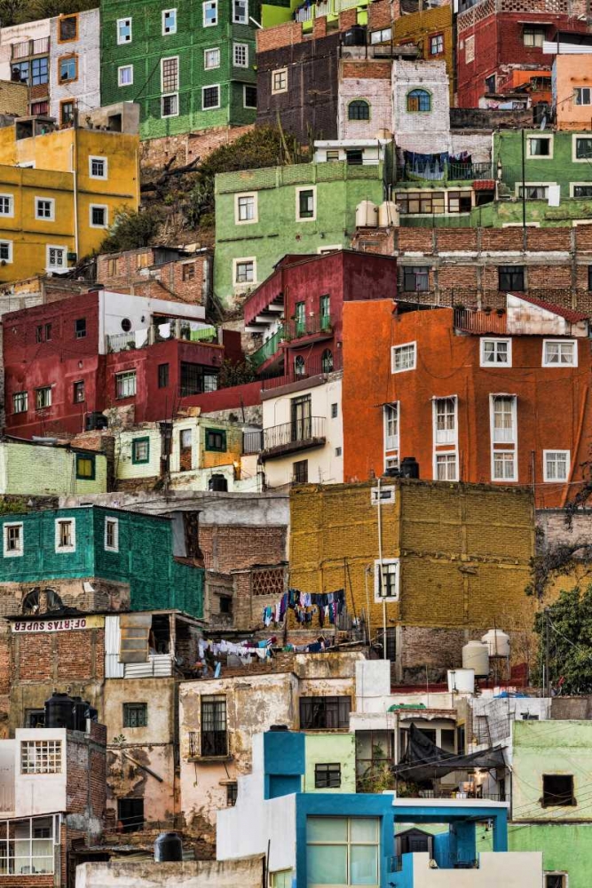 Art Print: Mexico, Guanajuato Detail of homes on hillside