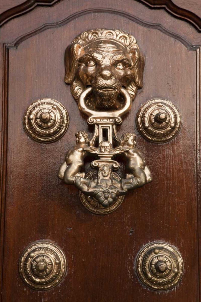 Art Print: Peru, Lima Door knocker on Basilica Cathedral
