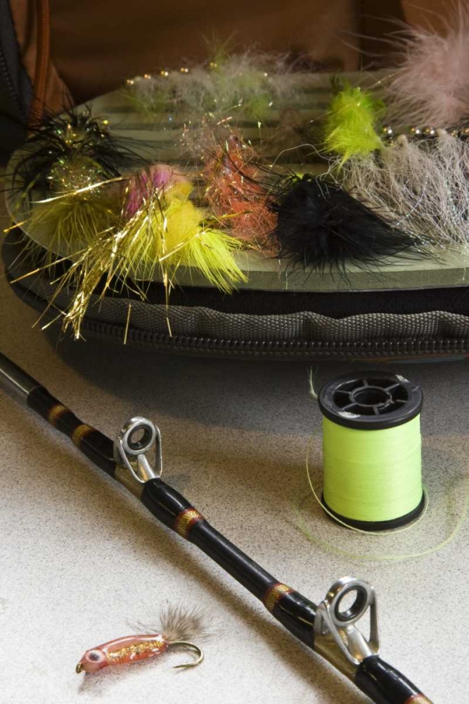 Wall Art Painting id:129971, Name: AK, Lake Clark NP Fly fishing equipment, Artist: Kaveney, Wendy