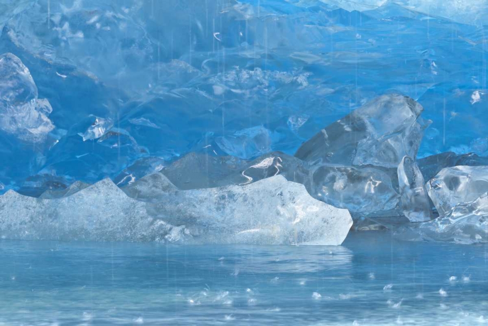 Art Print: Alaska, Glacier Bay Melting blue on Reid Glacier