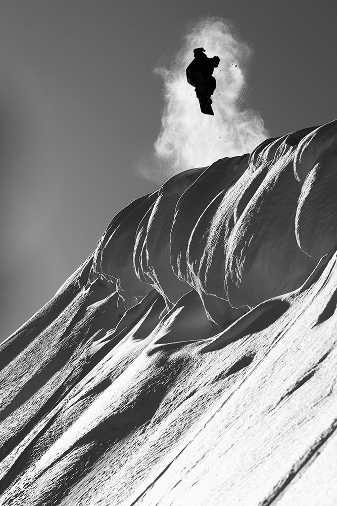 Art Print: Professional snowboarder, Marko Grilc, in the Chugach mountains near Haines, Alaska, Winter (MR)
