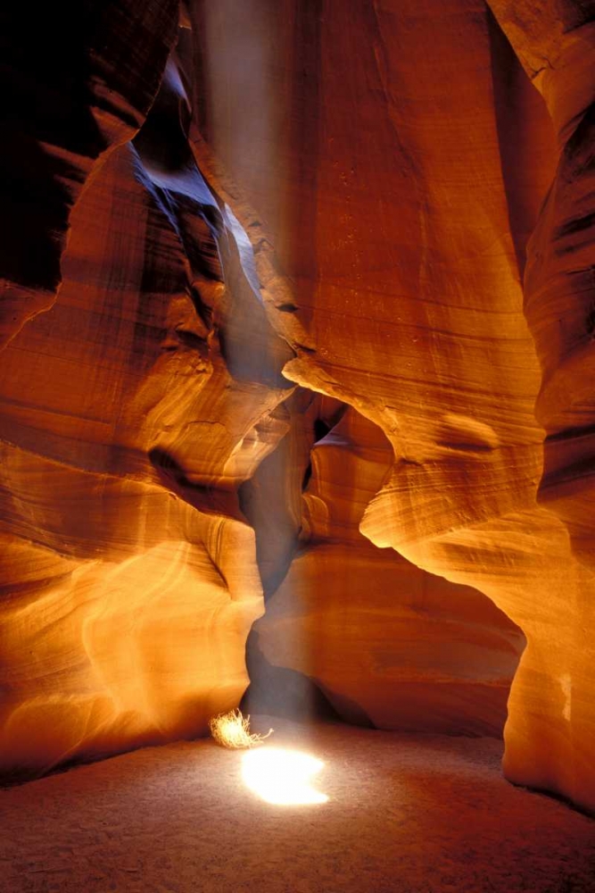 Art Print: AZ, Page, Sun beam shines onto Antelope canyon