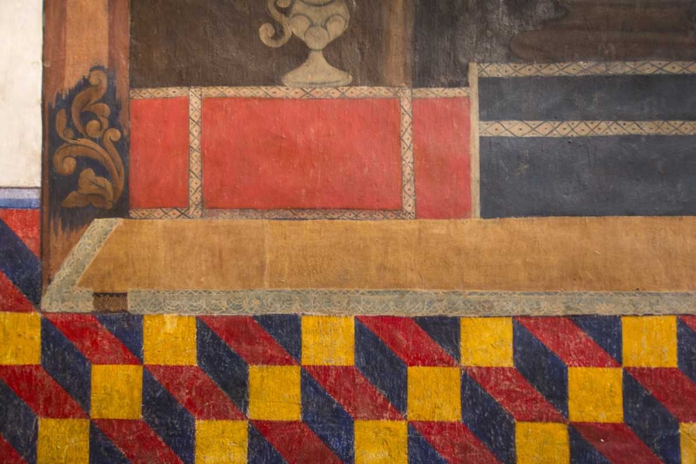 Art Print: AZ, San Xavier del Bac MissionWall paintings