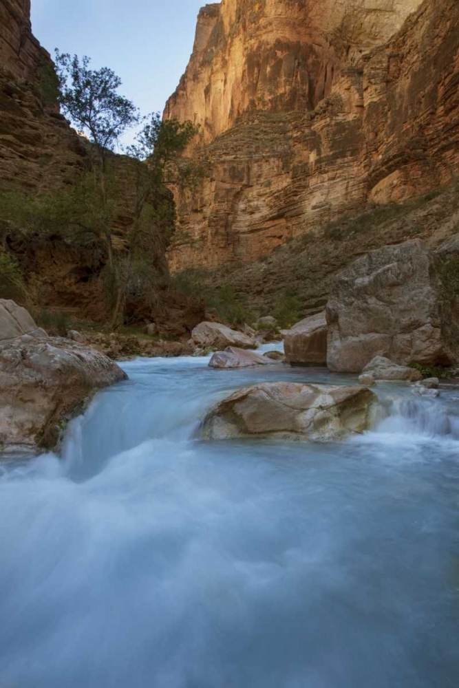 Art Print: AZ, Grand Canyon, Havasu Creeks through a gorge