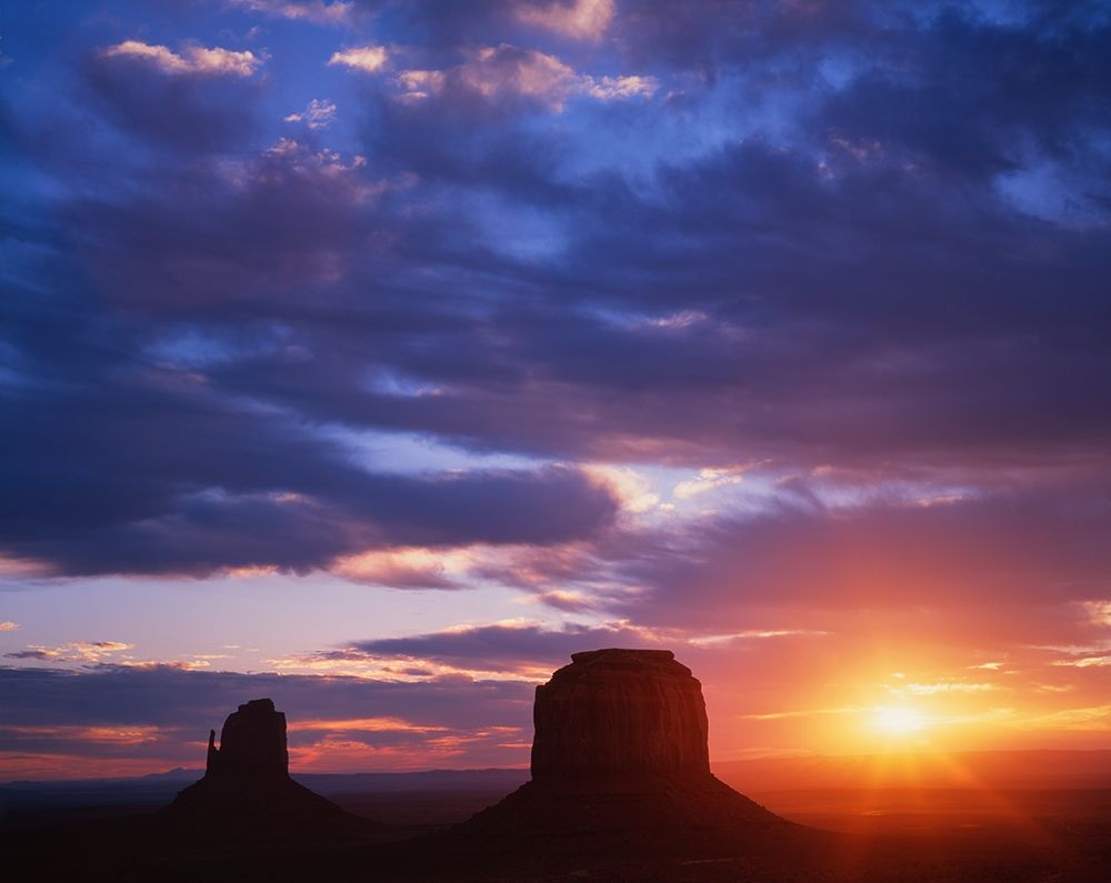 Wall Art Painting id:404697, Name: Arizona-Monument Valley Sunrise silhouettes of formations , Artist: Jaynes Gallery