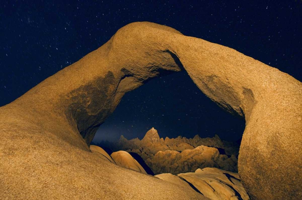 Art Print: CA, Alabama Hills Mobius Arch illuminated