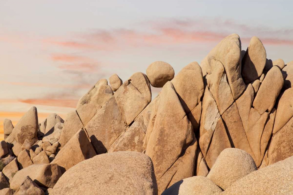 Art Print: CA, Joshua Tree NP Rock atop boulder formation