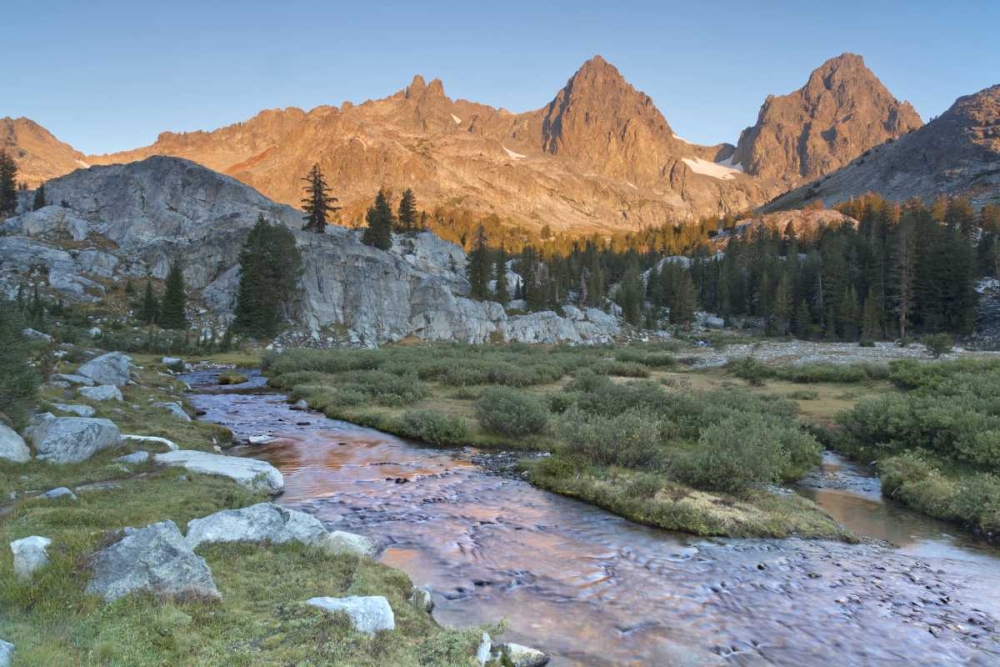 Art Print: CA, Inyo NF Feeder stream entering Ediza Lake