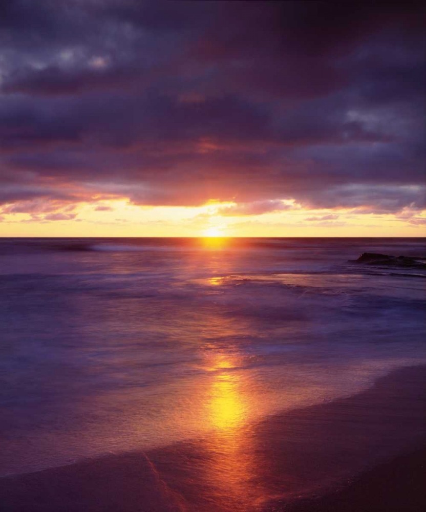 Art Print: CA, San Diego Sunset Cliffs beach at sunset