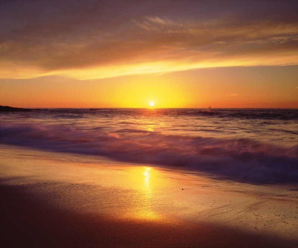 Art Print: CA, La Jolla Shores Beach at sunset