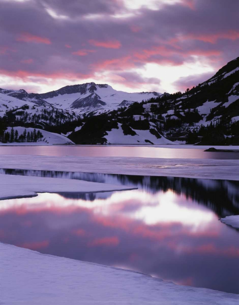 Art Print: CA, Sierra Nevada Mts reflecting in Ellery Lake