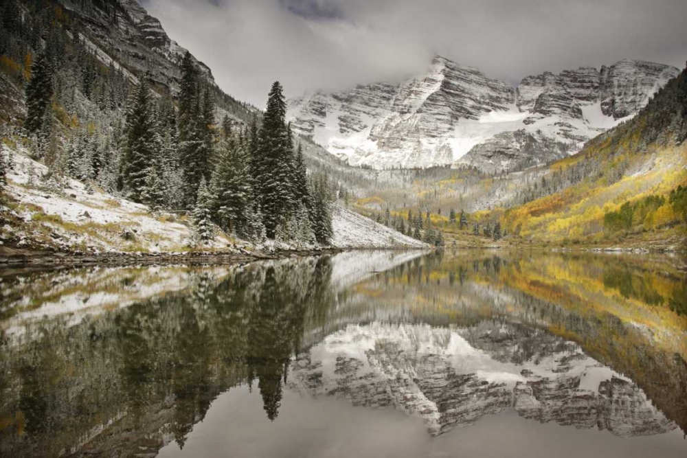 Wall art: CO, White River NF, Morning on Maroon Bells peaks, by Grall, Don
