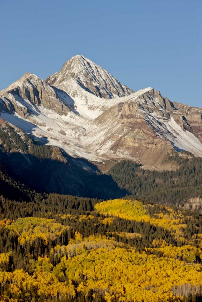 Art Print: Colorado, San Juan Mts Wilson Peak in autumn