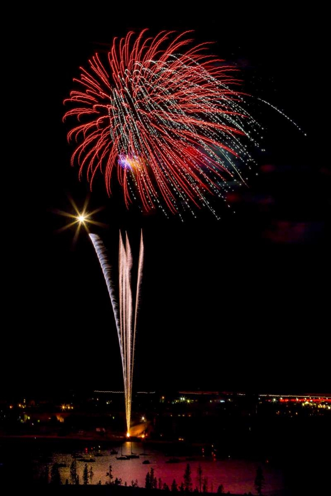 Art Print: Colorado, Frisco Fireworks display on July 4th