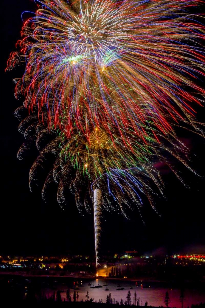 Art Print: Colorado, Frisco Fireworks display on July 4th