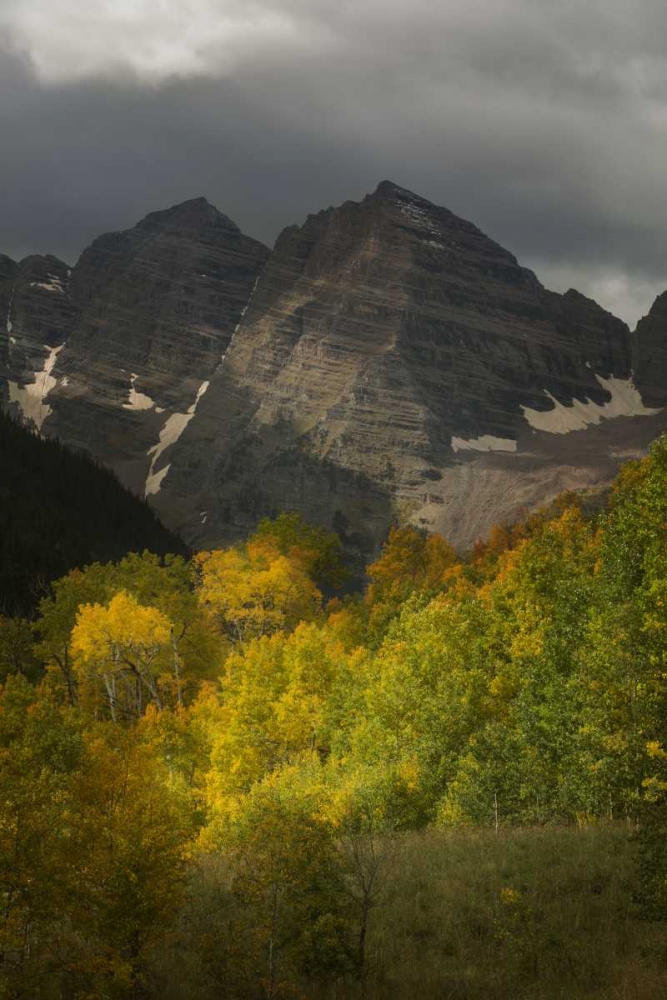 Art Print: Colorado Storm over Maroon Bells peaks