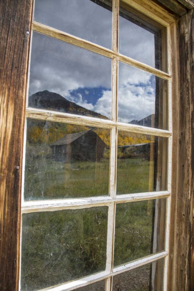 Art Print: CO, Ashcroft Abandoned mining cabin window