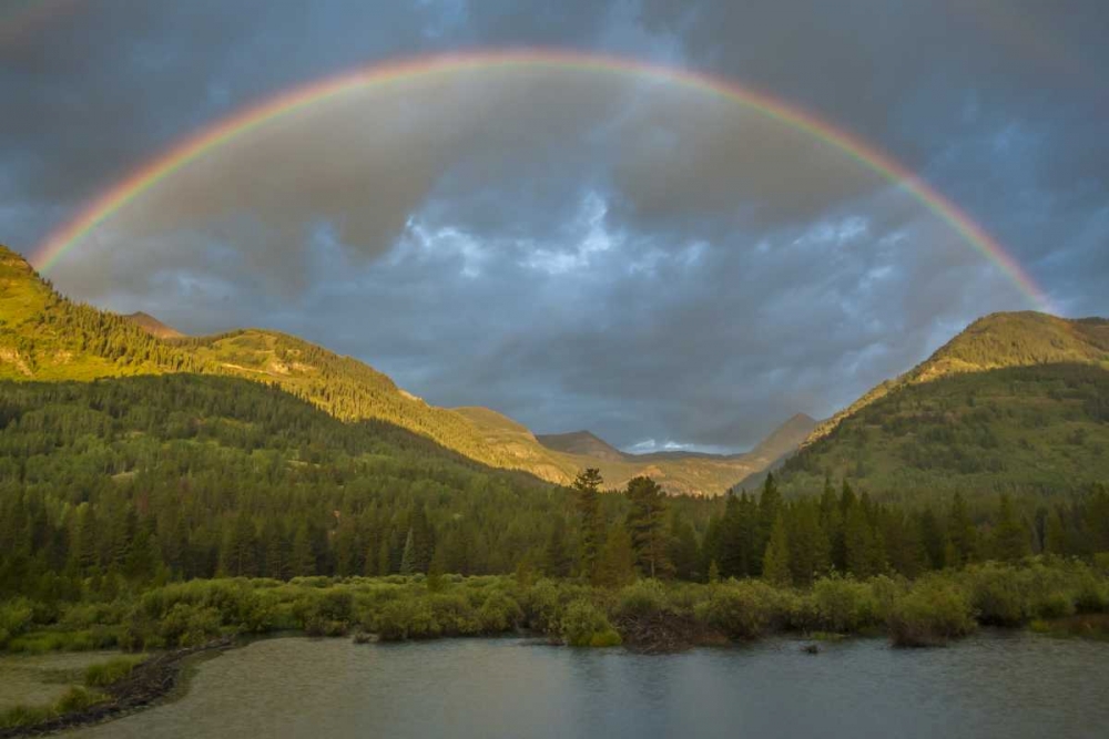 Art Print: CO, Gunnison NF Rainbow over Slate River Valley